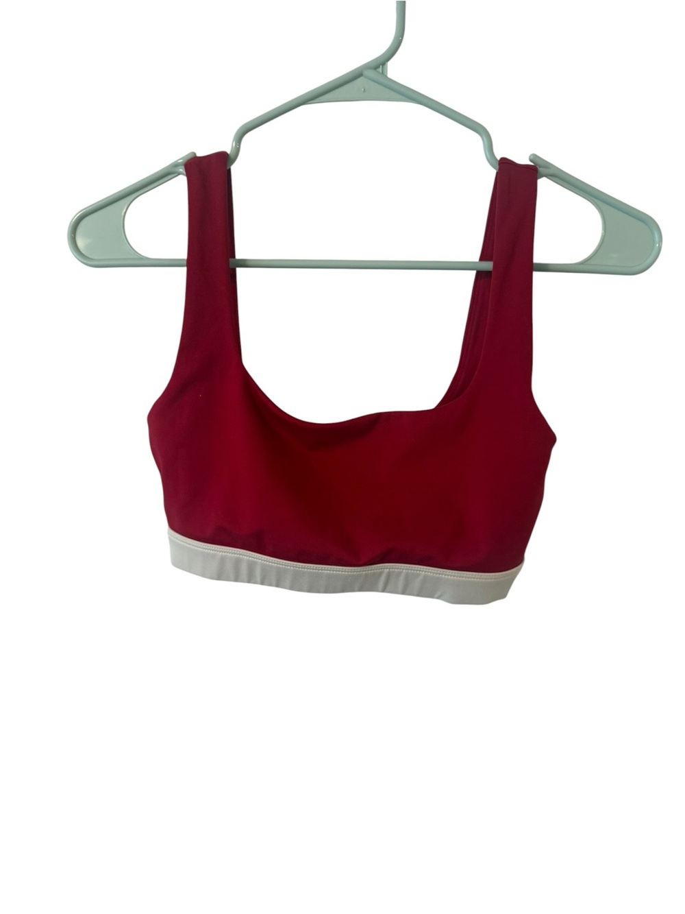 PAC 1980 Red Scoop Neck Bra with White Band -size XS like new